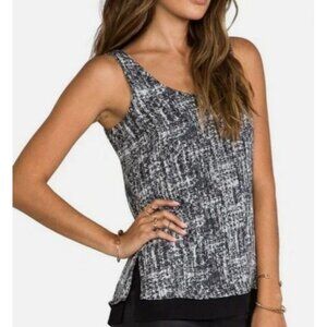 Vince Tank Top Size L Double Layer 100% Silk Size L Black White Dreamy Office Ca